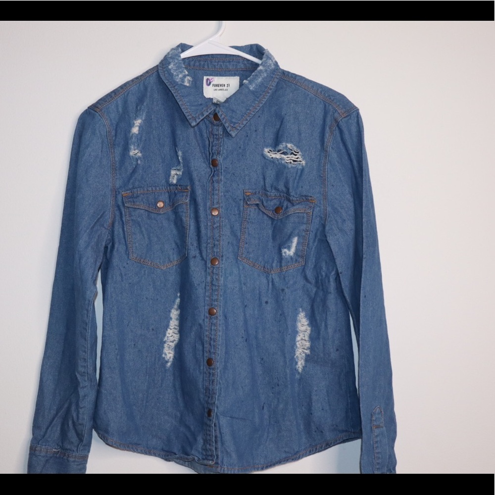 Women Jean Flannel With Rips